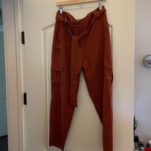 Ankle High Rise Wide Leg Trousers